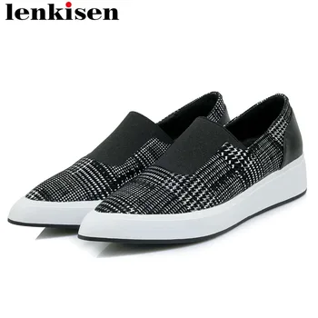 Lenkisen young girls med bottom slip on loafers pointed toe mature women casua shoes dress suit clubwear vulcanized shoes L99 
Lenkisen young girls med bottom slip on loafers pointed toe mature women casua shoes dress suit clubwear vulcanized shoes L99