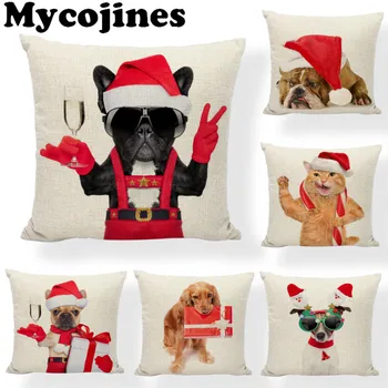 Wholosale Cushion Cover Cute Christmas Cat Dog Maltese Dog French Bulldog Home Bedroom Sofa Holiday Gift Decor Linen Pillowcase
Wholosale Cushion Cover Cute Christmas Cat Dog Maltese Dog French Bulldog Home Bedroom Sofa Holiday Gift Decor Linen Pillowcase