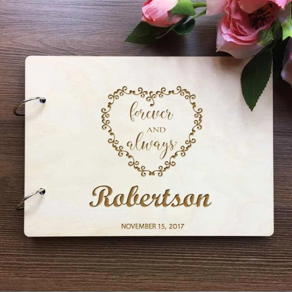 Personalized Bride Groom Last Name Guest Book Romantic Forever and Always Wooden Custom Wedding Party Signature Book Supplies
Personalized Bride Groom Last Name Guest Book Romantic Forever and Always Wooden Custom Wedding Party Signature Book Supplies