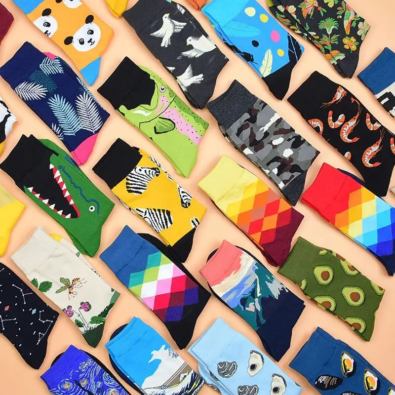 1 pair of men's cotton color combing socks casual men's socks funny knit printed animal cartoon novelty equipment socks gifts
1 pair of men's cotton color combing socks casual men's socks funny knit printed animal cartoon novelty equipment socks gifts