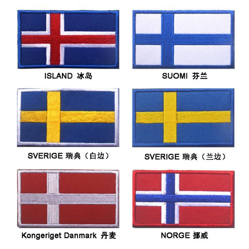 1pc 3D Embroidery Badge Finland Norwegian Flag Patch / Nordic Country Flag Patch Badge Denmark / Sweden Flag 8*5cm
1pc 3D Embroidery Badge Finland Norwegian Flag Patch / Nordic Country Flag Patch Badge Denmark / Sweden Flag 8*5cm