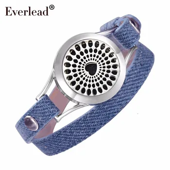 EVERLEAD Denim Double leather bracelet Body mind spirit 25mm Locket aromatherapy essential oil diffuser bracelets for women
EVERLEAD Denim Double leather bracelet Body mind spirit 25mm Locket aromatherapy essential oil diffuser bracelets for women