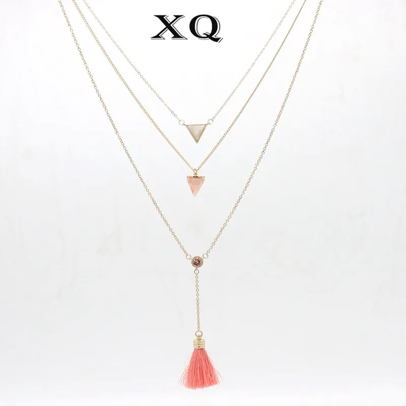XQ Ms. Fashion New Jewelry Fringe Clavicle Necklace Party 3 Triangular Gold Golden Pendant Girl Accessories Gift
XQ Ms. Fashion New Jewelry Fringe Clavicle Necklace Party 3 Triangular Gold Golden Pendant Girl Accessories Gift