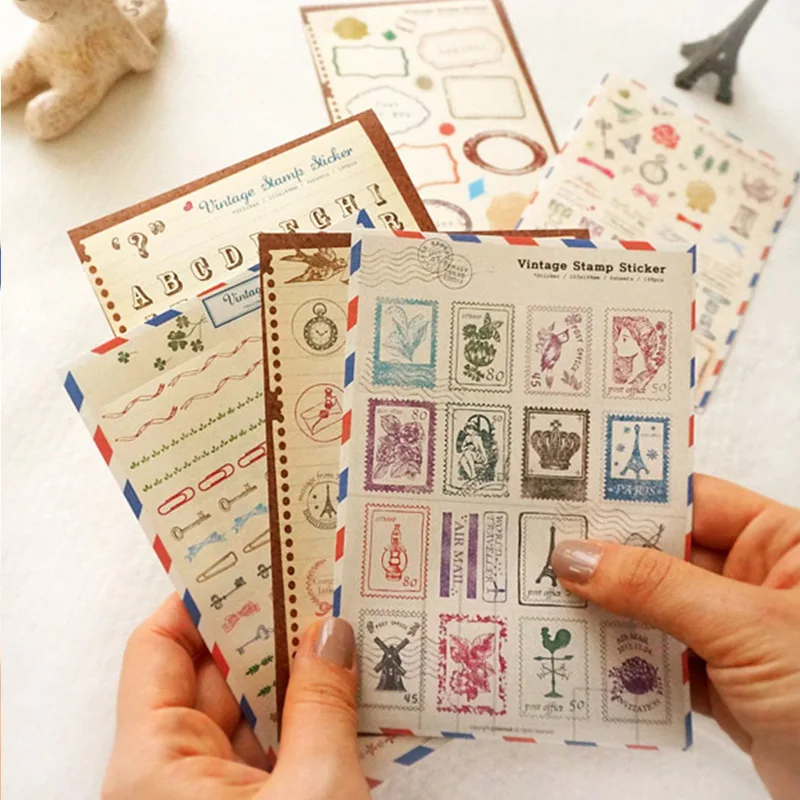 6 sheets=198 pcs Vintage Stamp adhesive paper sticker children diy Handmade Gift Card photo album Scrapbook decoration stickers
6 sheets=198 pcs Vintage Stamp adhesive paper sticker children diy Handmade Gift Card photo album Scrapbook decoration stickers