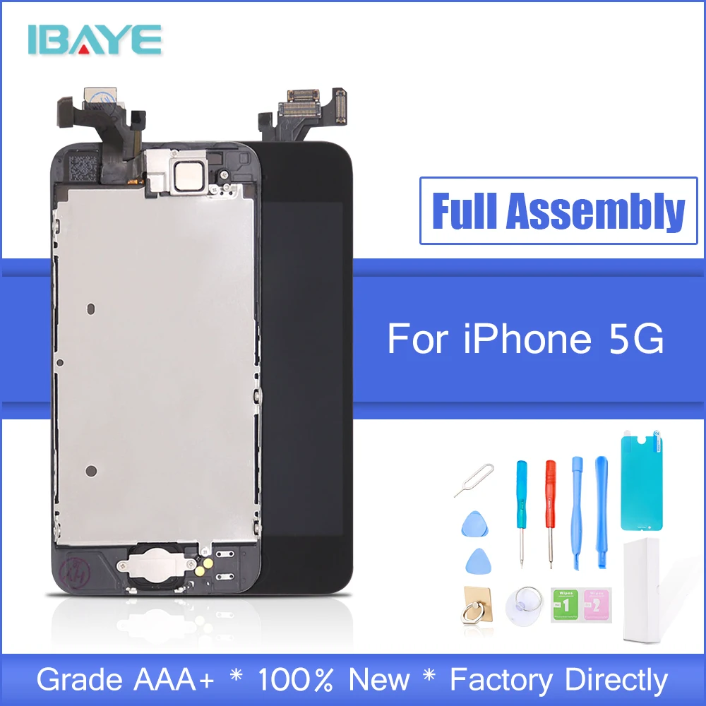 Full For iPhone 5 Display LCD for iphone5 5g lcd Touch Screen frame+home Button+front camera speaker Assembly Replacement
Full For iPhone 5 Display LCD for iphone5 5g lcd Touch Screen frame+home Button+front camera speaker Assembly Replacement