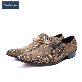 Christia Bella 2018 Fashion Metal Charm Men Dress Shoes Gold Silver Genuine Leather Formal Shoes Men Business Wedding Shoes
Christia Bella 2018 Fashion Metal Charm Men Dress Shoes Gold Silver Genuine Leather Formal Shoes Men Business Wedding Shoes
