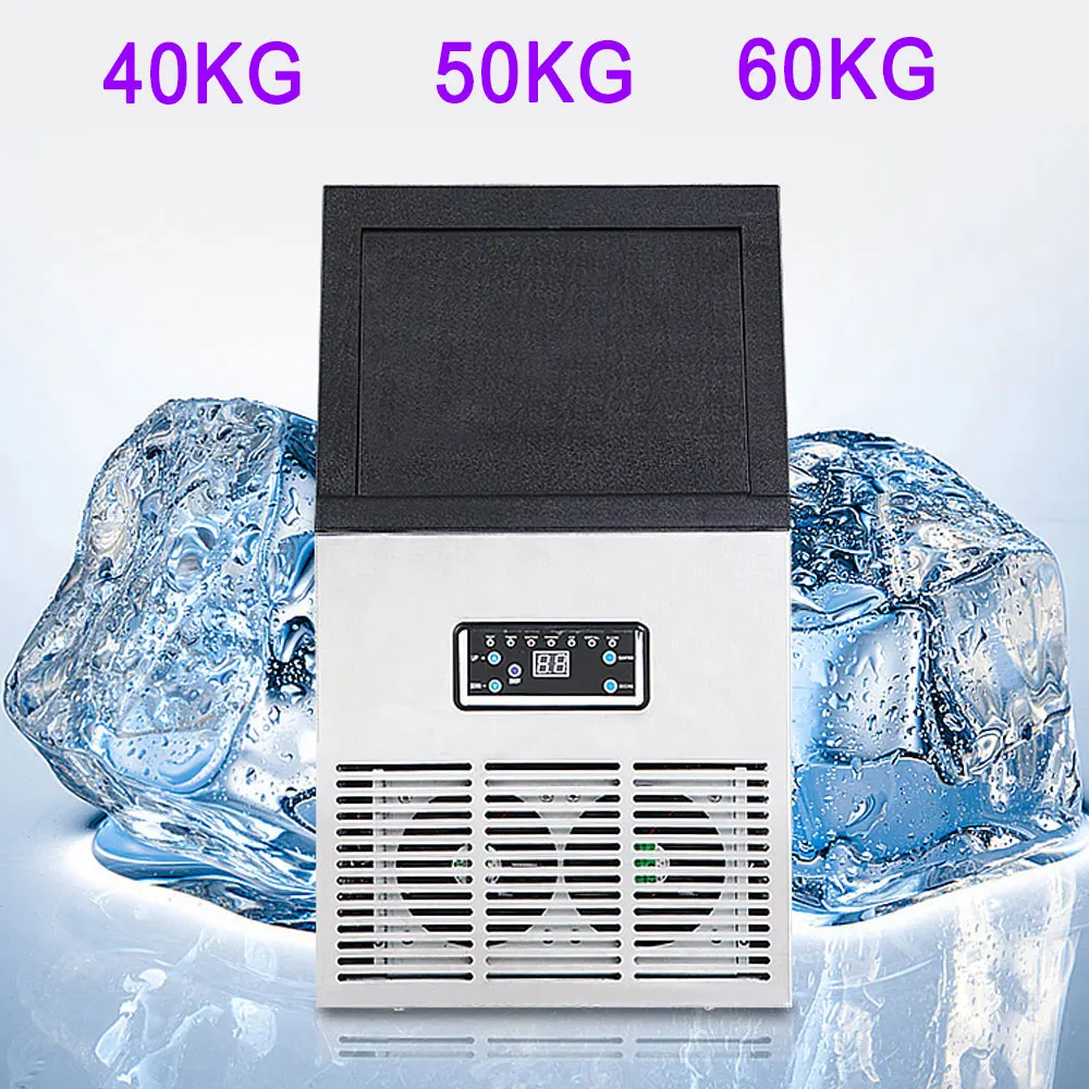 

40/50/60KG/24H Automatic ice maker, Household ice cube making machine 22mm for Commercial use like bar,coffee shop,restaurant