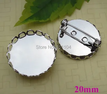 New Silver Plated Brass w/ Inner 20mm Blank Round Hollow Lace Bezel Brooch Bases Settings Back Pins Brooches Findings 40pcs
New Silver Plated Brass w/ Inner 20mm Blank Round Hollow Lace Bezel Brooch Bases Settings Back Pins Brooches Findings 40pcs