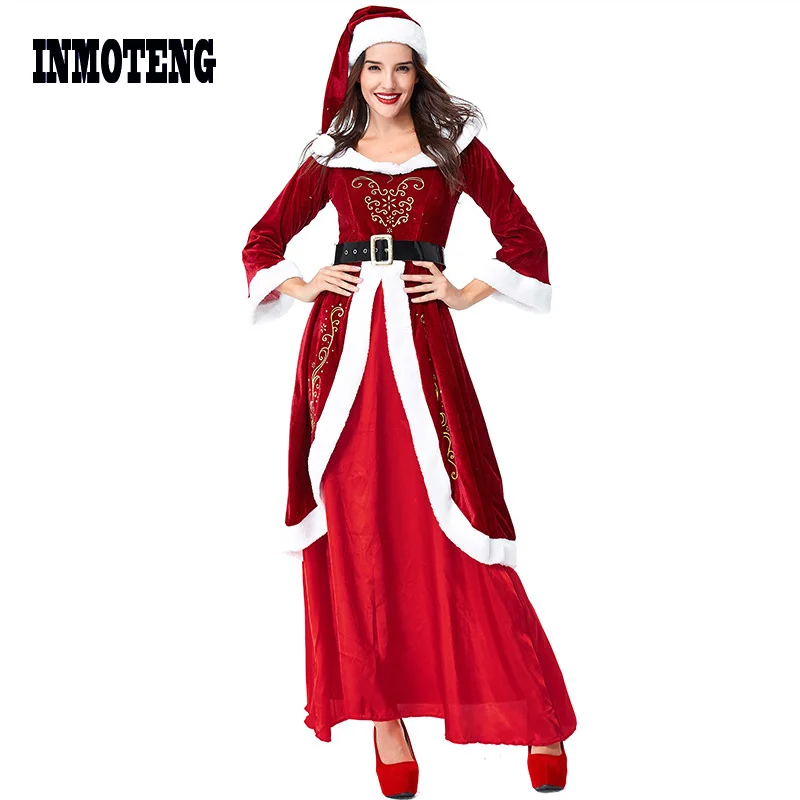 Adult Mrs. Santa Nick Powerful Queen Claus Womans Christmas Holiday Costume Winter Dress with hat belt
Adult Mrs. Santa Nick Powerful Queen Claus Womans Christmas Holiday Costume Winter Dress with hat belt