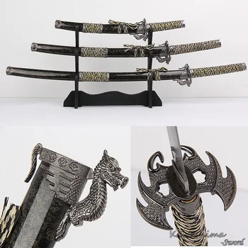 Decorative Swords With Wooden Stand Real Steel Blade Japanese Katana No Sharp Supply-Red/Black Color
Decorative Swords With Wooden Stand Real Steel Blade Japanese Katana No Sharp Supply-Red/Black Color