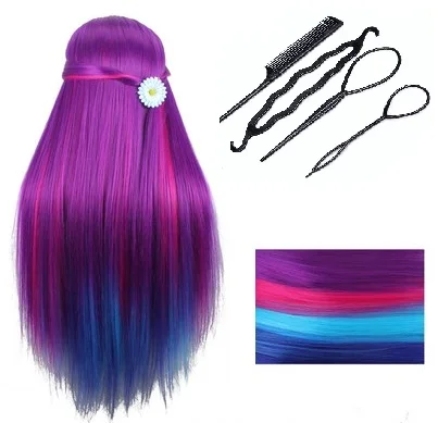 CAMMITEVER Synthetic Hair Rainbow Color Cosmetology Mannequin Manikin Training Head Model 24 Inch for Practice with Table Clamp
CAMMITEVER Synthetic Hair Rainbow Color Cosmetology Mannequin Manikin Training Head Model 24 Inch for Practice with Table Clamp