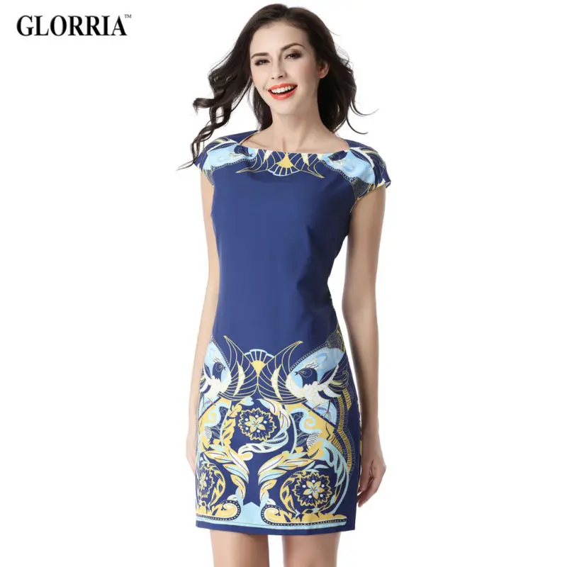 Glorria 2017 Summer Women Slash Neck Short Dress P...