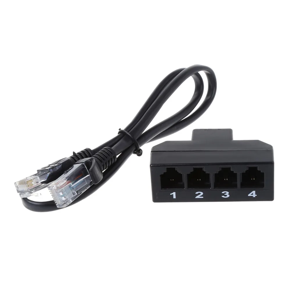 Переходник RJ11 6P4C мама к 4 Ethernet RJ45 8P8C папа F/M конвертер кабель телефонные