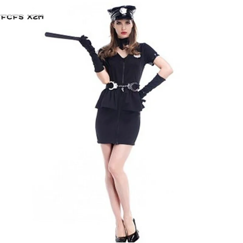 Black Halloween Costumes for Women Female Policewoman Uniforms Cosplay Purim Carnival Christmas Nightclub Masquerade Party Dress
Black Halloween Costumes for Women Female Policewoman Uniforms Cosplay Purim Carnival Christmas Nightclub Masquerade Party Dress