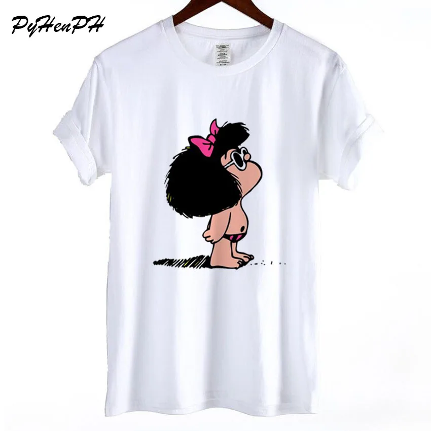 Женская свободная футболка Toda Mafalda хлопковая Футболка в стиле Харадзюку с