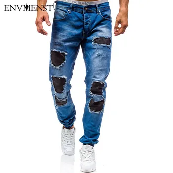 Envmenst 2017 New Arrival Men Slim Zipper Denim Trousers Ankle Elastic Men Leisure Cotton Hole Patchwork Designer Jeans 
Envmenst 2017 New Arrival Men Slim Zipper Denim Trousers Ankle Elastic Men Leisure Cotton Hole Patchwork Designer Jeans