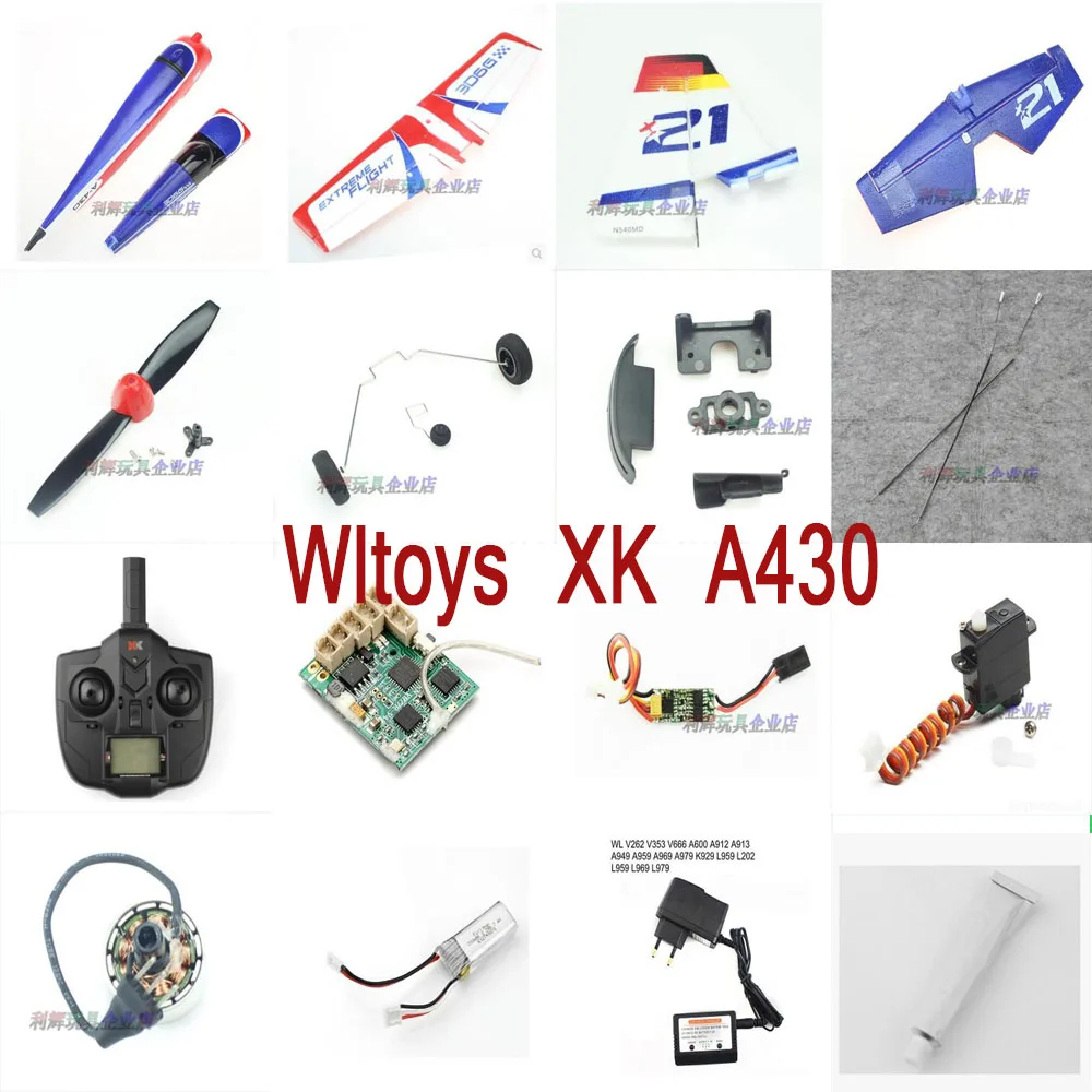 Wltoys XK A430 RC Airplane Spare parts main motor blades ESC body shell wing glue servo landing gear receiver remote controller
Wltoys XK A430 RC Airplane Spare parts main motor blades ESC body shell wing glue servo landing gear receiver remote controller