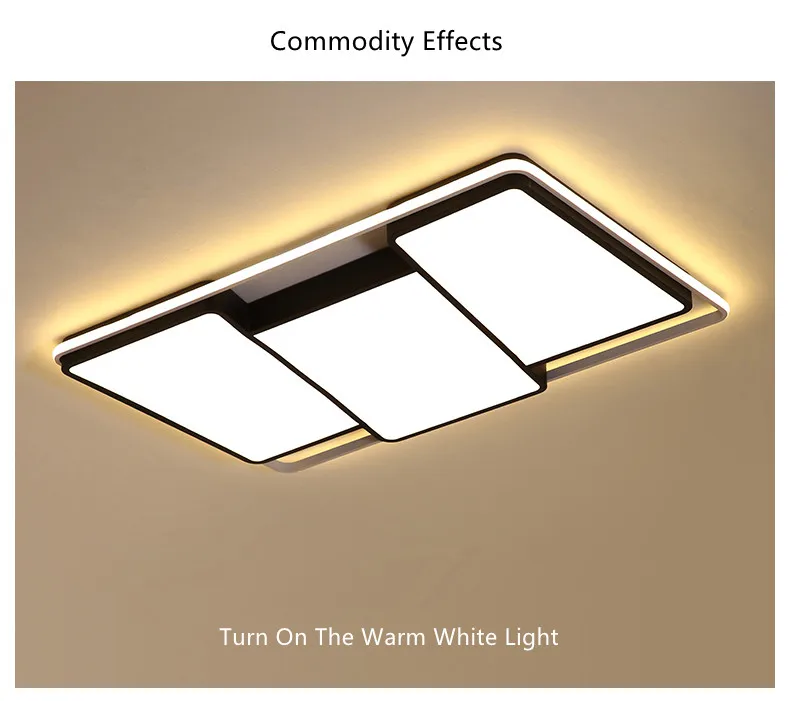 Black White Modern LED Chandelier Lighting For Living Dining Room Bedroom Acrylic Lustre Luminaria Lampadario Ceiling Chandeliers 8