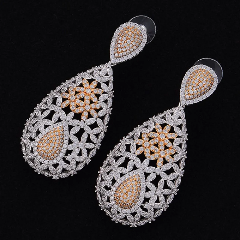 Jimbora Water drop Hollow Out Geometric Full Cubic Zirconia Engagement Party Drop Dangle Earrings Jewelry For Women
Jimbora Water drop Hollow Out Geometric Full Cubic Zirconia Engagement Party Drop Dangle Earrings Jewelry For Women