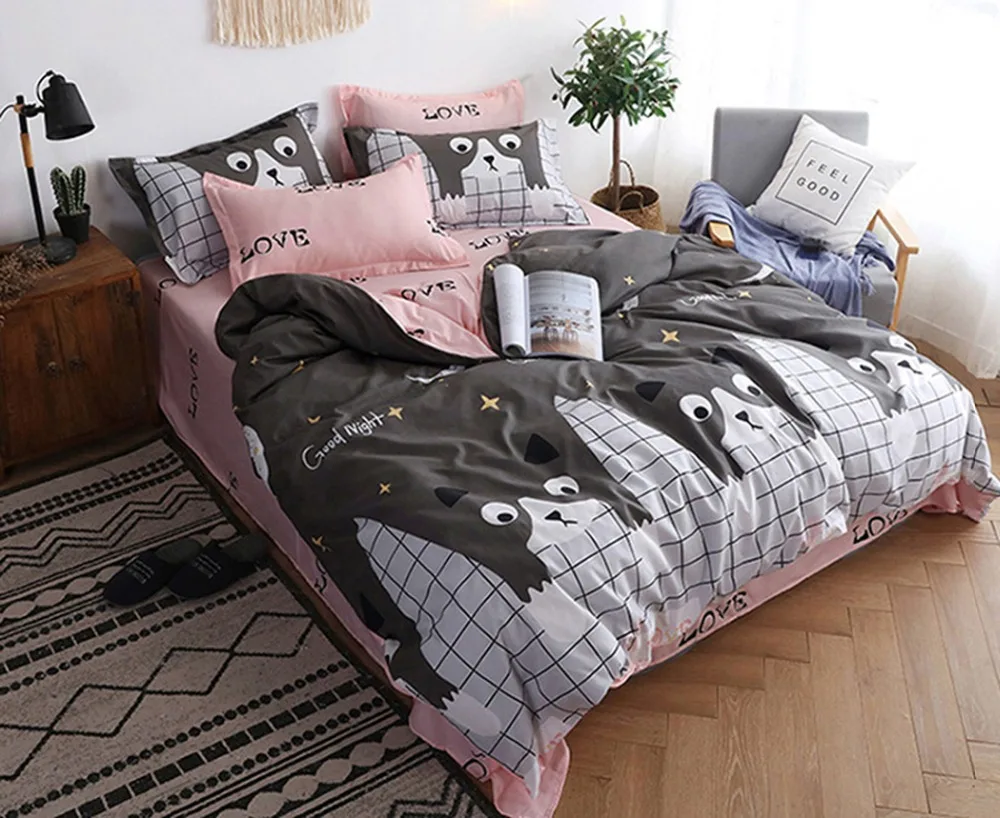Home Textile 3/4Pcs Bedding Set Bedclothes Set Bedroom Cover Duvet Cover Quilt Cover Flat Bed Sheets Pillowcase Bed Linings Cat
Home Textile 3/4Pcs Bedding Set Bedclothes Set Bedroom Cover Duvet Cover Quilt Cover Flat Bed Sheets Pillowcase Bed Linings Cat