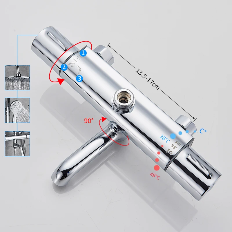 quyanre wanfan gappo shower Faucets bathtub faucet thermostatic bathroom shower faucet bath mixer wall mounted rainfall shower set mixer tap