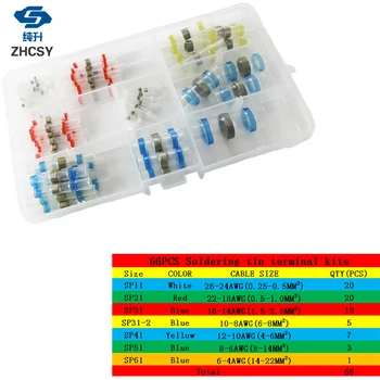 66PCS/KITS Heat Shrink Solder Sleeves Wire Crimp Butt Terminals Connectors terminator Electrical Conector ferramentas
66PCS/KITS Heat Shrink Solder Sleeves Wire Crimp Butt Terminals Connectors terminator Electrical Conector ferramentas