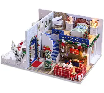 Blue christmas DIY DollHouse Wooden Miniature Doll Houses Furniture Handmade Dollhouse Toys for Children Gift
Blue christmas DIY DollHouse Wooden Miniature Doll Houses Furniture Handmade Dollhouse Toys for Children Gift