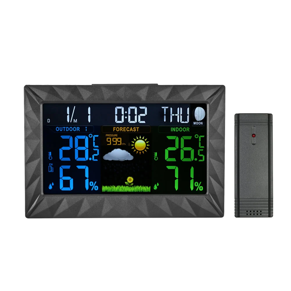 COLOR Wireless Weather Station With Forecast Temperature Humidity EU/US/UK Plug Alarm And Snooze Thermometer Hygrometer Clock
COLOR Wireless Weather Station With Forecast Temperature Humidity EU/US/UK Plug Alarm And Snooze Thermometer Hygrometer Clock
