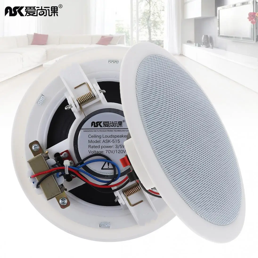 ASK-515 2pcs 5 Inch 5W Fashion Microphone Input USB MP3 Player Ceiling Speaker Public Broadcast Background Music Speaker 
ASK-515 2pcs 5 Inch 5W Fashion Microphone Input USB MP3 Player Ceiling Speaker Public Broadcast Background Music Speaker
