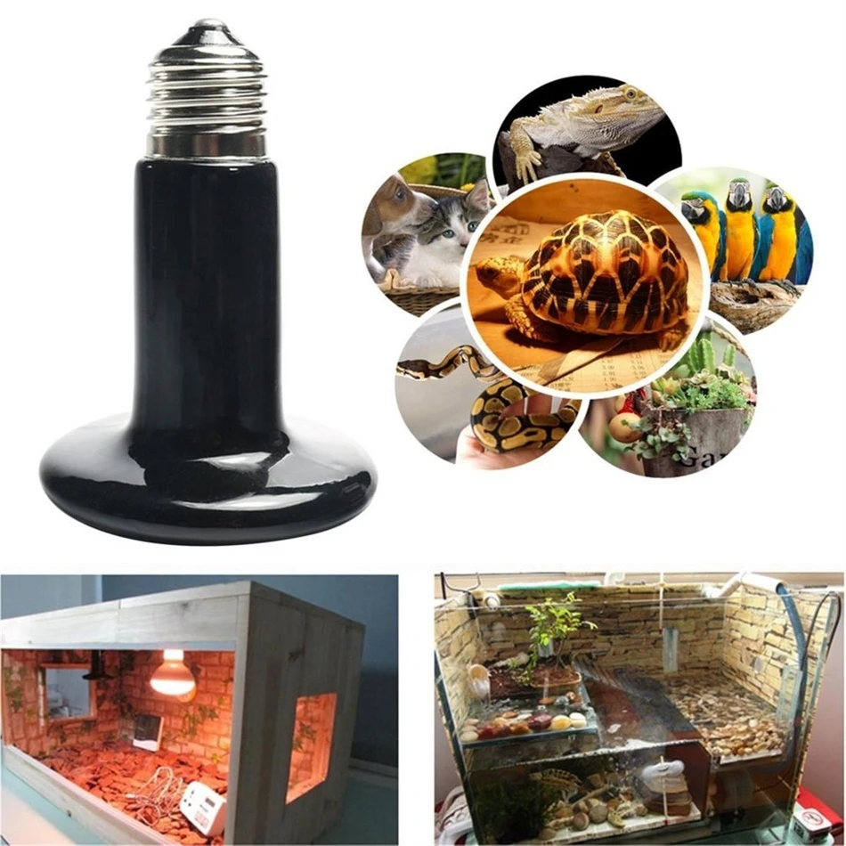 Pet Ceramic Heating Lamp 25W 50W 75W 100W 150W 200W IR Infrared Heat Emitter Bulb Black For Reptile Pet Brooder 110V-120V
Pet Ceramic Heating Lamp 25W 50W 75W 100W 150W 200W IR Infrared Heat Emitter Bulb Black For Reptile Pet Brooder 110V-120V