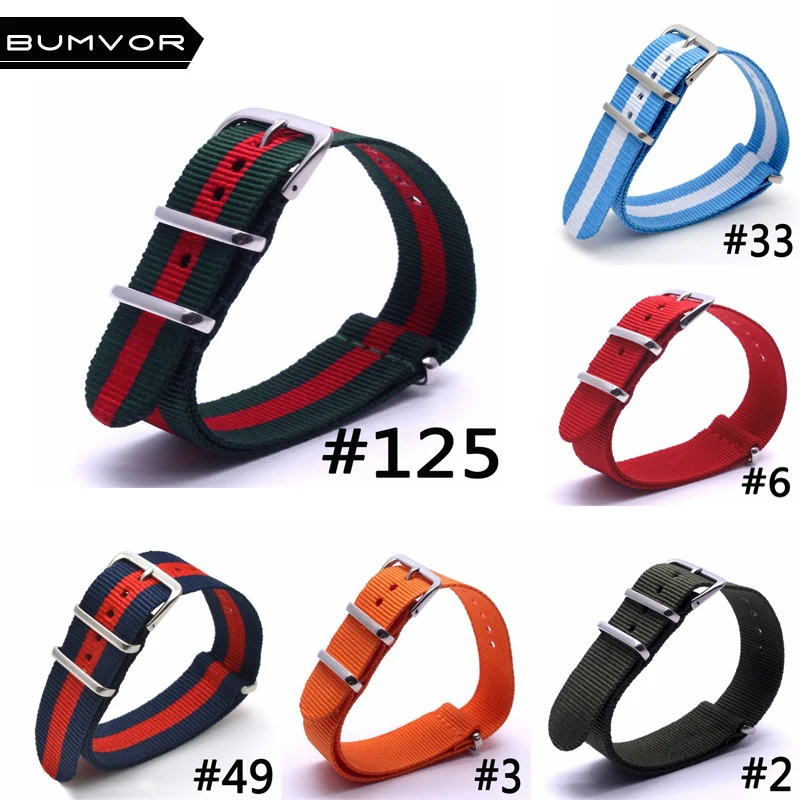 BUMVOR 18 20 22 mm Nato Strap Watchband Nylon Watch Straps Wristwatch Bands for Watch Stainless Buckle 20-39
BUMVOR 18 20 22 mm Nato Strap Watchband Nylon Watch Straps Wristwatch Bands for Watch Stainless Buckle 20-39