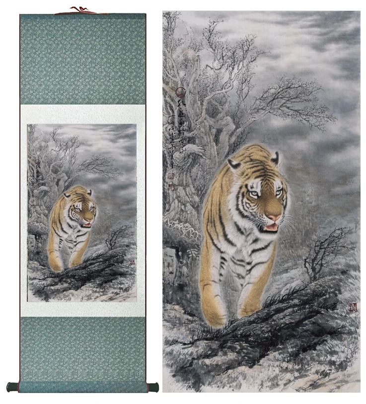 Tiger silk art painting Chinese Art Painting Home Office Decoration Chinese tiger painting the mountain King
Tiger silk art painting Chinese Art Painting Home Office Decoration Chinese tiger painting the mountain King