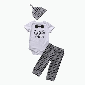 Newborn Baby Boys Clothing Set Little Man Romper Pants Hat Jumpsuit 3pcs Baby Casual Outfits Set Clotehs 0-18M
Newborn Baby Boys Clothing Set Little Man Romper Pants Hat Jumpsuit 3pcs Baby Casual Outfits Set Clotehs 0-18M