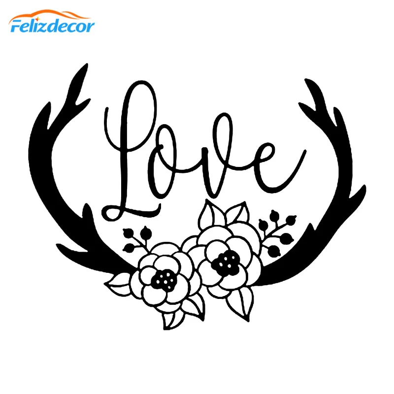 Love Antler виниловая наклейка на автомобиль художественная бампер заднее ветровое