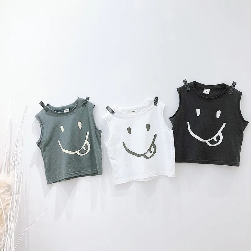 2019 Summer new Baby Boys T shirts Cartoon Smile Sleeveless Vest Tops Cotton Toddlers Kids Tees Boys Clothes Children T-shirt
2019 Summer new Baby Boys T shirts Cartoon Smile Sleeveless Vest Tops Cotton Toddlers Kids Tees Boys Clothes Children T-shirt