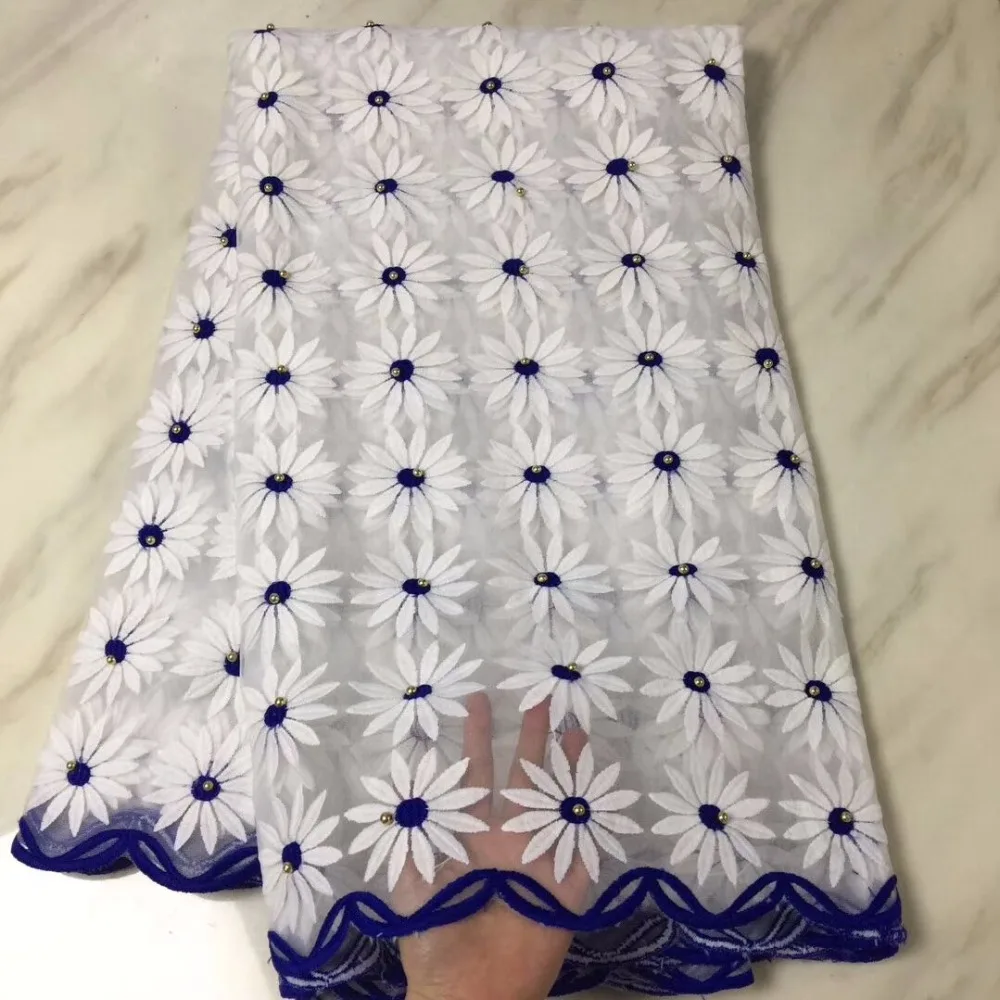 5 Yards/pc Beautiful white flower and royal blue embroidery french net lace for african mesh lace fabric for dress BN88-7
5 Yards/pc Beautiful white flower and royal blue embroidery french net lace for african mesh lace fabric for dress BN88-7
