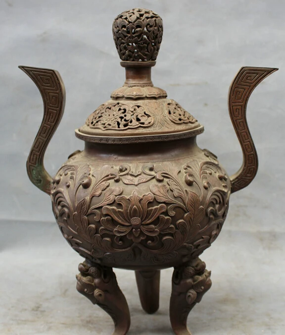 song voge gem S2552 13" Tibet Pure Bronze Copper Folk Auspicious Lotus Statue Incense Burner Censer
song voge gem S2552 13" Tibet Pure Bronze Copper Folk Auspicious Lotus Statue Incense Burner Censer