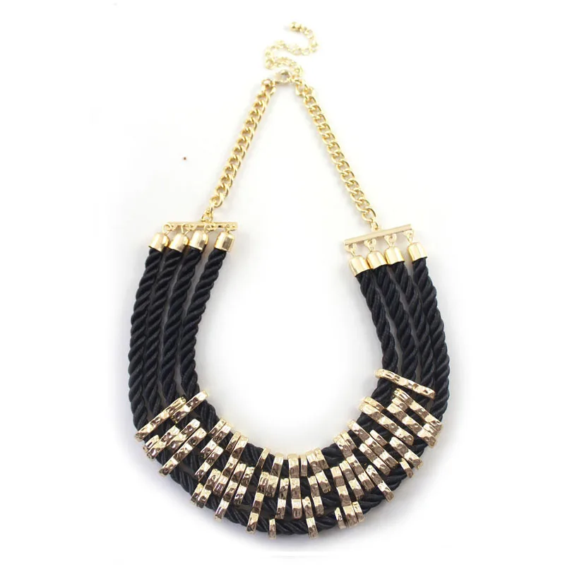 2014 New Fashion European Style Exaggerated Knitted Rope Black White Multi-layer Chunky Choker Bib Statement Necklace N3306
2014 New Fashion European Style Exaggerated Knitted Rope Black White Multi-layer Chunky Choker Bib Statement Necklace N3306