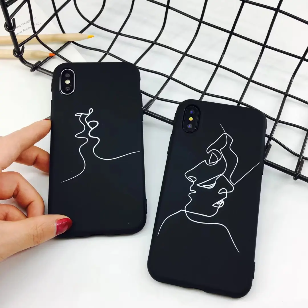 Abstract Art Line Phone Case For iPhone X Couqe For iphone 6 6S 7 8 Plus Retro Black Cartoon Couples Cover Slim Soft Cases Capa 
Abstract Art Line Phone Case For iPhone X Couqe For iphone 6 6S 7 8 Plus Retro Black Cartoon Couples Cover Slim Soft Cases Capa