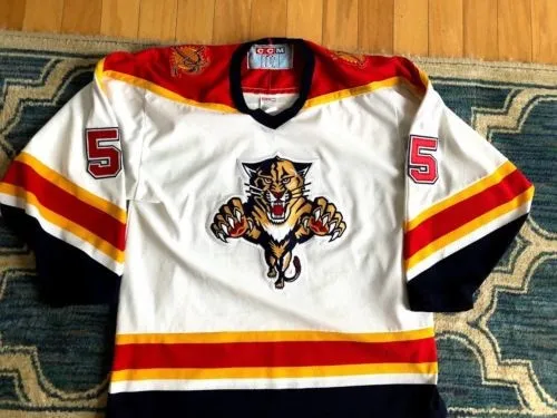 

1995-1996 #55 Ed Jovanovski Florida Panthers throwback MEN'S Hockey Jersey Embroidery Stitched Customize any number and name