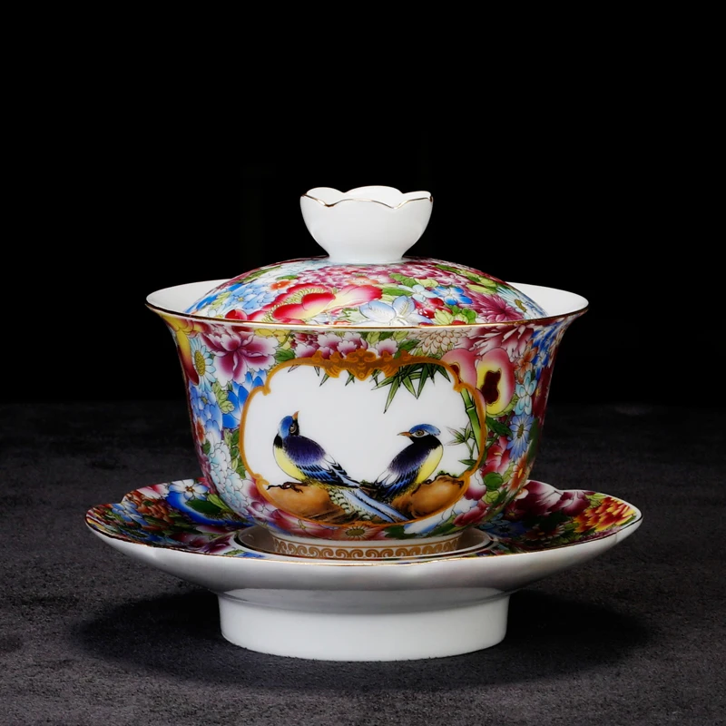 Creative Hand Painted Flower Bird Pattern Gaiwan Jingdezhen Tea Bowl Saucer Home Vintage Drinkware Teapot Kettles Birthday Gifts
Creative Hand Painted Flower Bird Pattern Gaiwan Jingdezhen Tea Bowl Saucer Home Vintage Drinkware Teapot Kettles Birthday Gifts