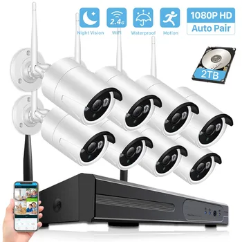2MP 1080P CCTV System 8ch HD Wireless NVR kit 2TB HDD Outdoor IR Night Vision IP Wifi Camera Security System Surveillance BESDER
2MP 1080P CCTV System 8ch HD Wireless NVR kit 2TB HDD Outdoor IR Night Vision IP Wifi Camera Security System Surveillance BESDER