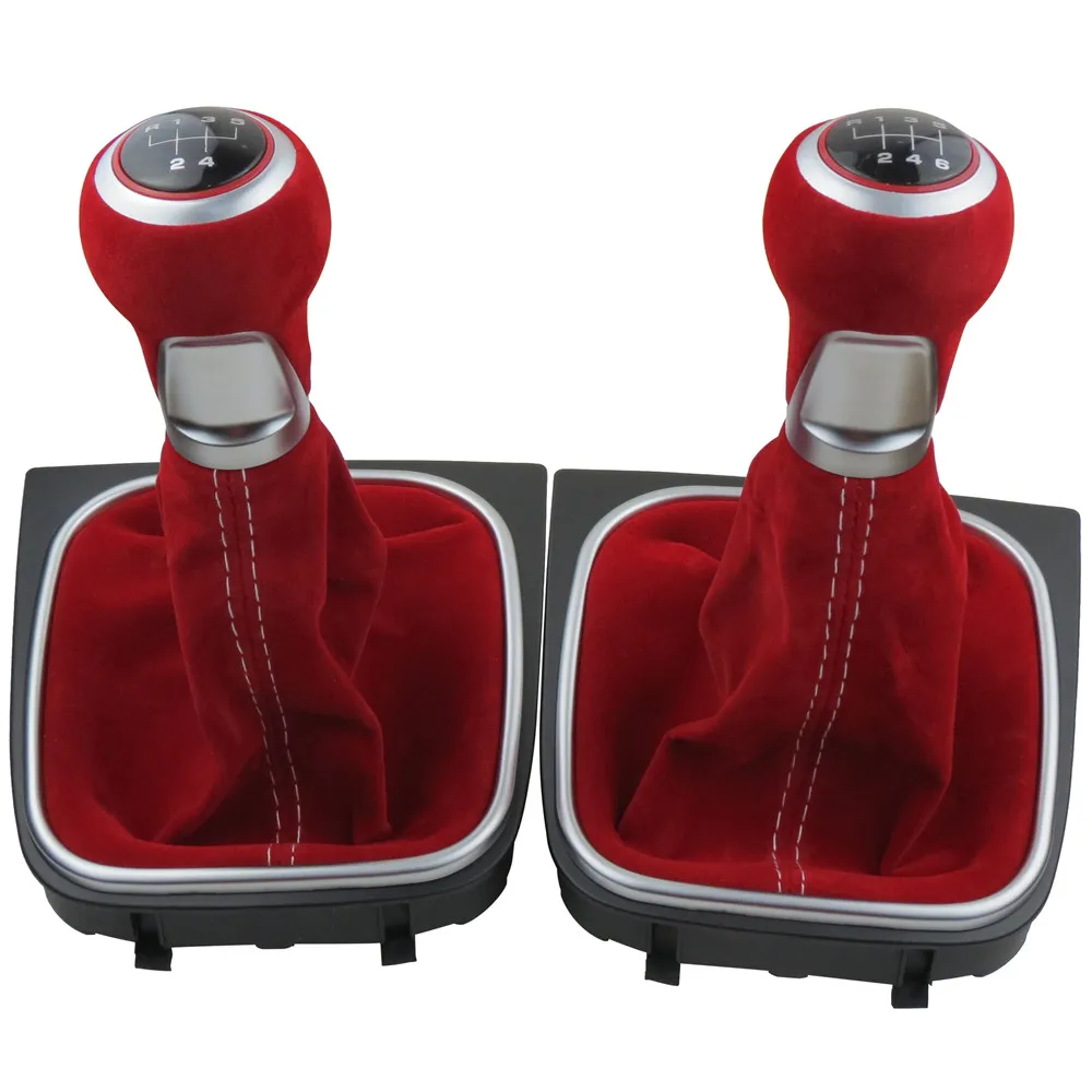 5 6 Speed Red Suede Leather Complete Gear Shift Knob boot cover For Volkswagen VW Golf 5 6 MK5 MK6 R32 GTI 04-09
5 6 Speed Red Suede Leather Complete Gear Shift Knob boot cover For Volkswagen VW Golf 5 6 MK5 MK6 R32 GTI 04-09