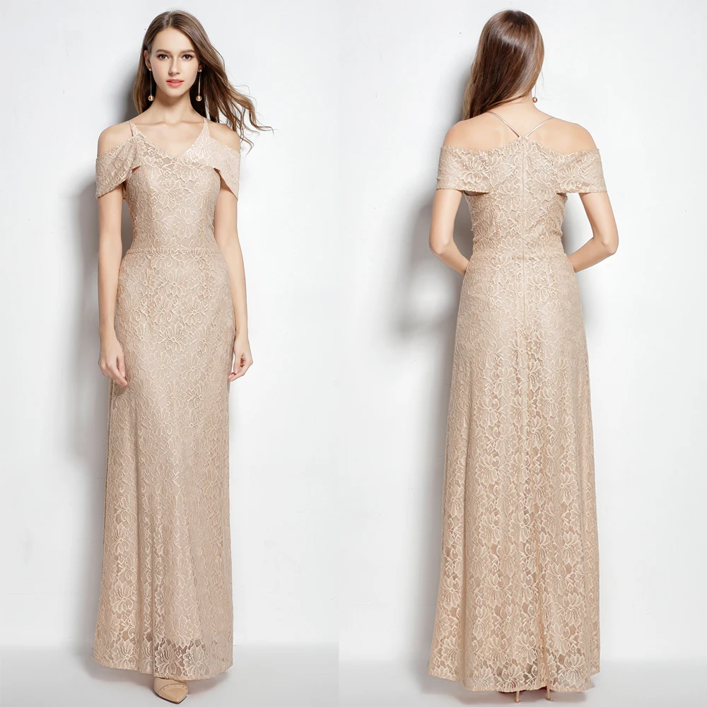 B0079 New Straps Cap Sleeves V-neck Lace Nude Prom Formal Ball Women Slim Gown Dresses A-Line
B0079 New Straps Cap Sleeves V-neck Lace Nude Prom Formal Ball Women Slim Gown Dresses A-Line