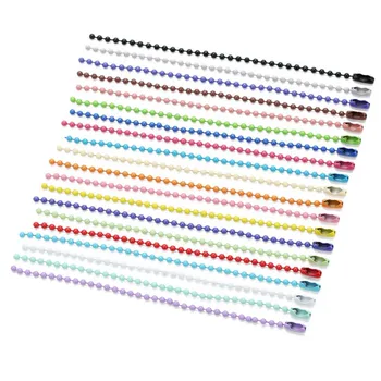 30pcs/lot 2.4mm Colorful Round Ball Bead Chains 12cm Length Dog Tag Bulk Chains with Connector For DIY Necklace Jewelry Findings
30pcs/lot 2.4mm Colorful Round Ball Bead Chains 12cm Length Dog Tag Bulk Chains with Connector For DIY Necklace Jewelry Findings