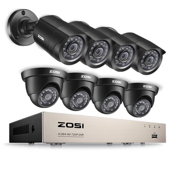 

ZOSI 8CH CCTV System 1080N/720P HDMI TVI CCTV DVR 8PCS 1.0MP IR Outdoor Security Camera 1280TVL Home Surveillance System