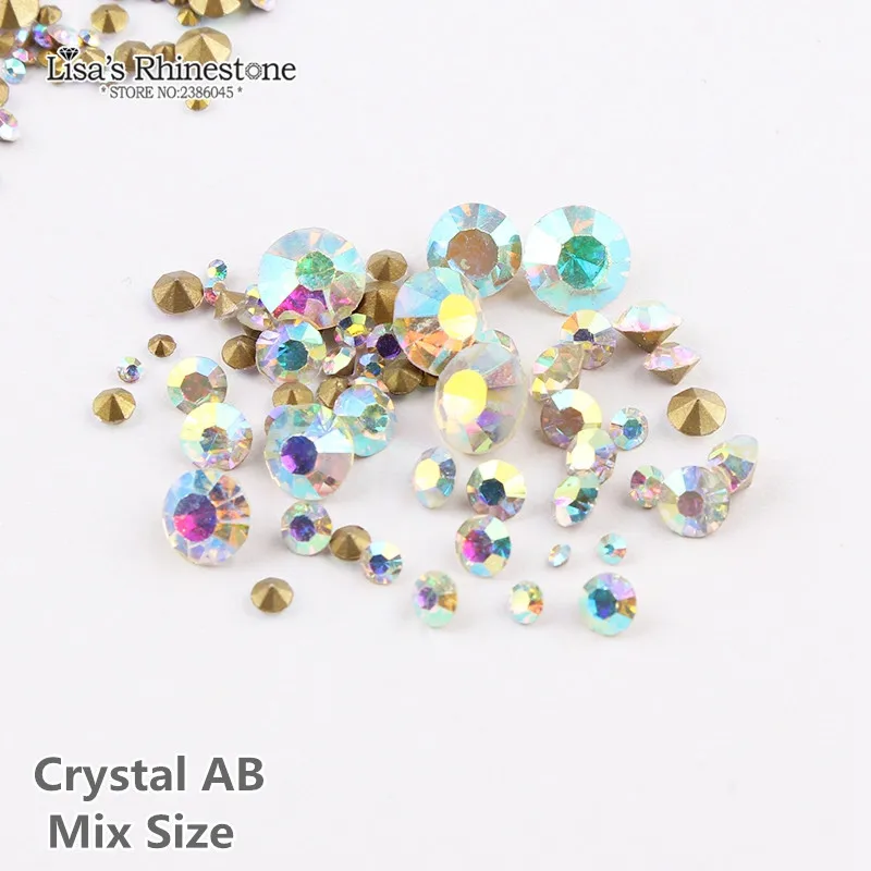 3D Nails Art DIY Decoration Round Shape Design 1Pack Crystal AB Clear Mixed Size Glitter Point Back Rhinestones Stone
3D Nails Art DIY Decoration Round Shape Design 1Pack Crystal AB Clear Mixed Size Glitter Point Back Rhinestones Stone