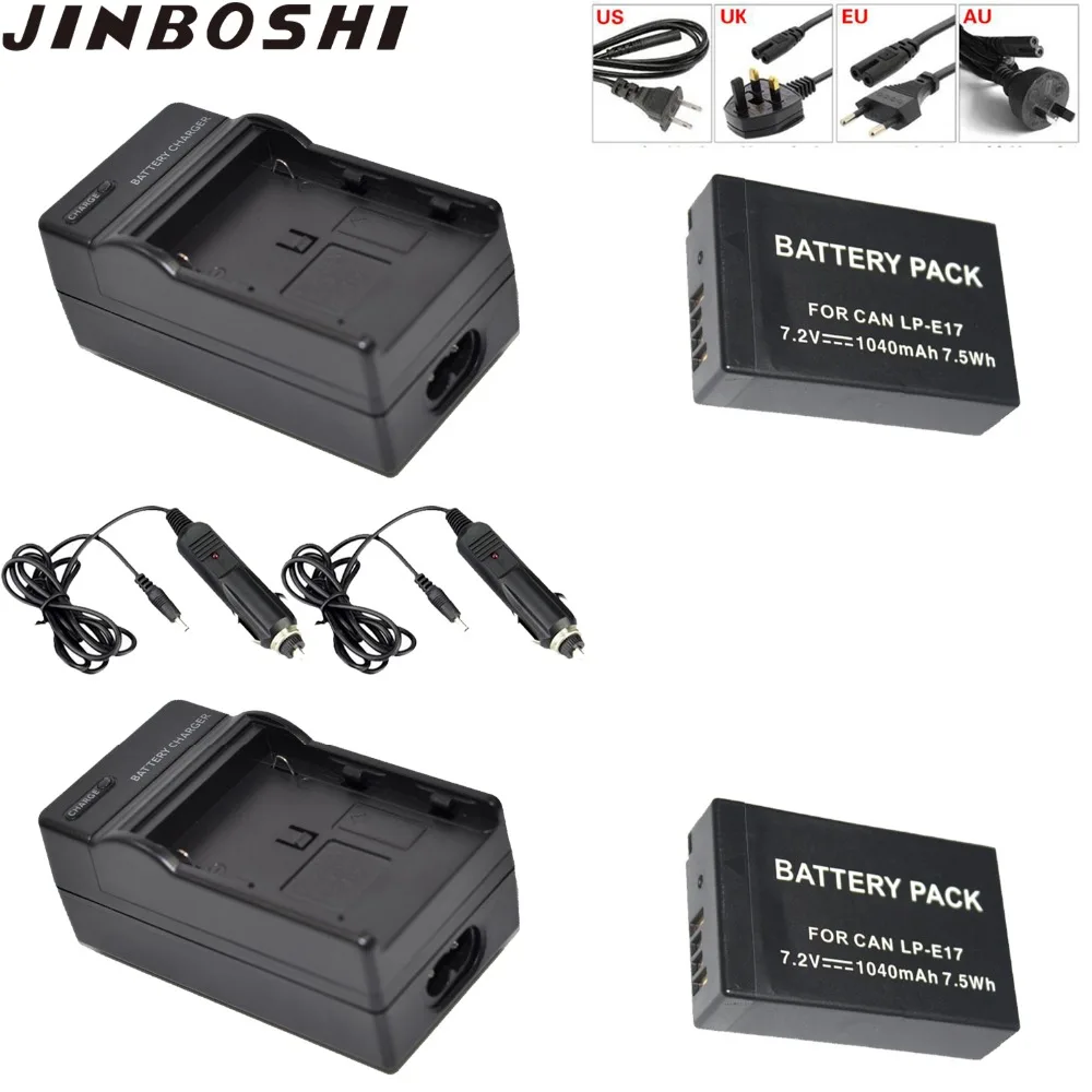 JINBOSHI 2x 7.2V lp-e17 LP-E17 LP E17 battery + 2pc Charger for Canon EOS Rebel T6i 750D T6s 760D M3 M5 M6 T6s 8000D Kiss X8i
JINBOSHI 2x 7.2V lp-e17 LP-E17 LP E17 battery + 2pc Charger for Canon EOS Rebel T6i 750D T6s 760D M3 M5 M6 T6s 8000D Kiss X8i