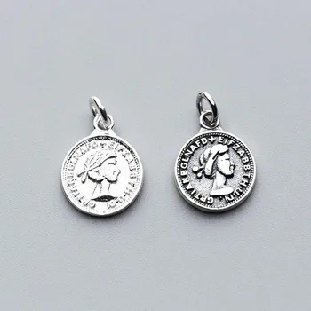 925 Sterling Silver Vintage Queen Image Coin Charms Women Bracelets Necklace S925 Pendant Findings DIY European Jewelry Making
925 Sterling Silver Vintage Queen Image Coin Charms Women Bracelets Necklace S925 Pendant Findings DIY European Jewelry Making