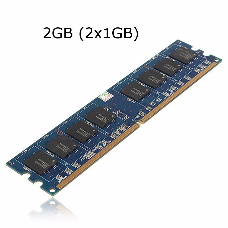 2GB (2x1GB) DDR2 RAM 667Mhz PC2-5300 5300U Memory RAM 240-Pin Non-ECC 1.8 V CL5 Desktop PC DIMM System High Compatible
2GB (2x1GB) DDR2 RAM 667Mhz PC2-5300 5300U Memory RAM 240-Pin Non-ECC 1.8 V CL5 Desktop PC DIMM System High Compatible